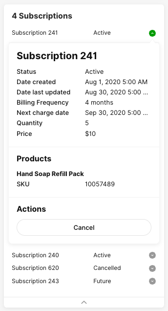SUBSCRIPTION Transactions