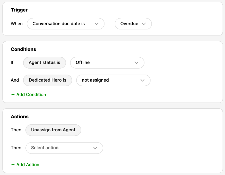 Rule to exclude DH from reassignment rule