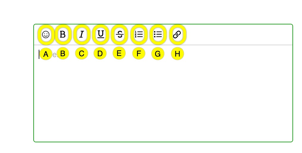 Text Editor Toolbar interface
